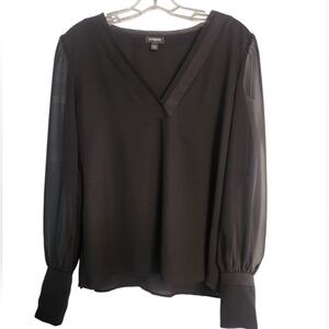 Express Women's Sheer Black Blouse